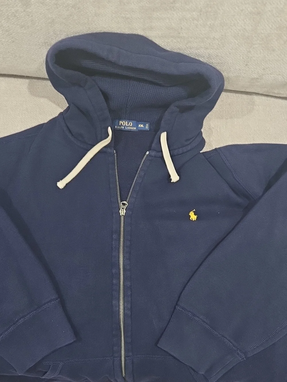 Polo by Ralph Lauren Navy Zip Hoodie with Yellow Pony